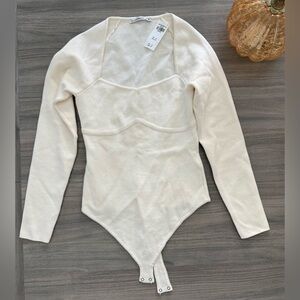 NWT! Abercrombie & Fitch Cream Sweater Bodysuit